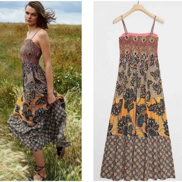 Anthropologie Jamila Smocked Maxi Dress XS $39 $ 98 XS - Picture 1 of 5